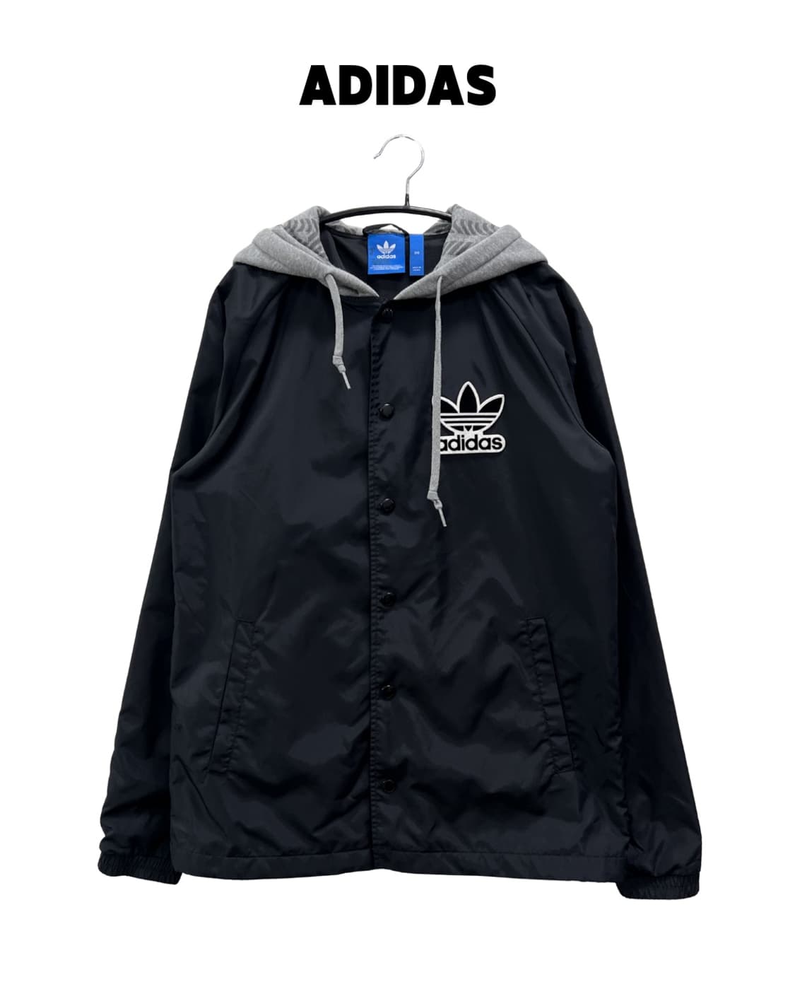 아디다스 뉴욕 윈드브레이커 후드 코치자켓 블랙 상품이미지1