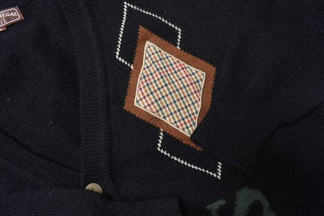 90S 아가일 패턴 가디건 L 상품이미지4