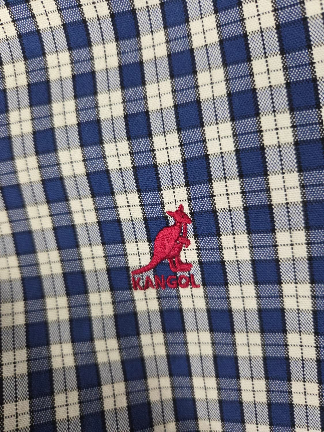 KANGOL 캉골 블루 깅엄 체크 셔츠 상품이미지7