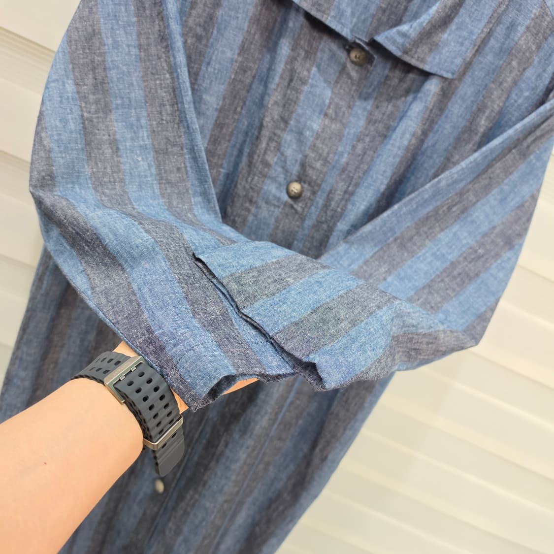 JAPAN 빈티지 린넨 롱셔츠 원피스- 우먼프리 상품이미지5