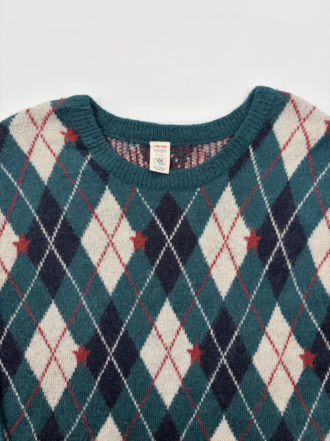 JV 빈티지 아가일 니트 상품이미지3