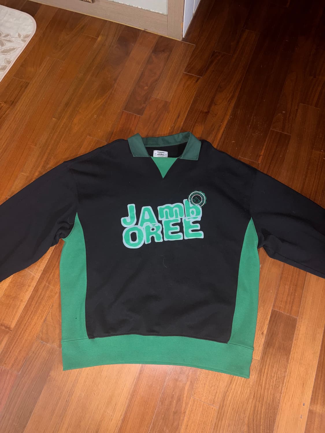 잼버리 유니폼 칼라드 스웨트셔츠 블랙 상품이미지1