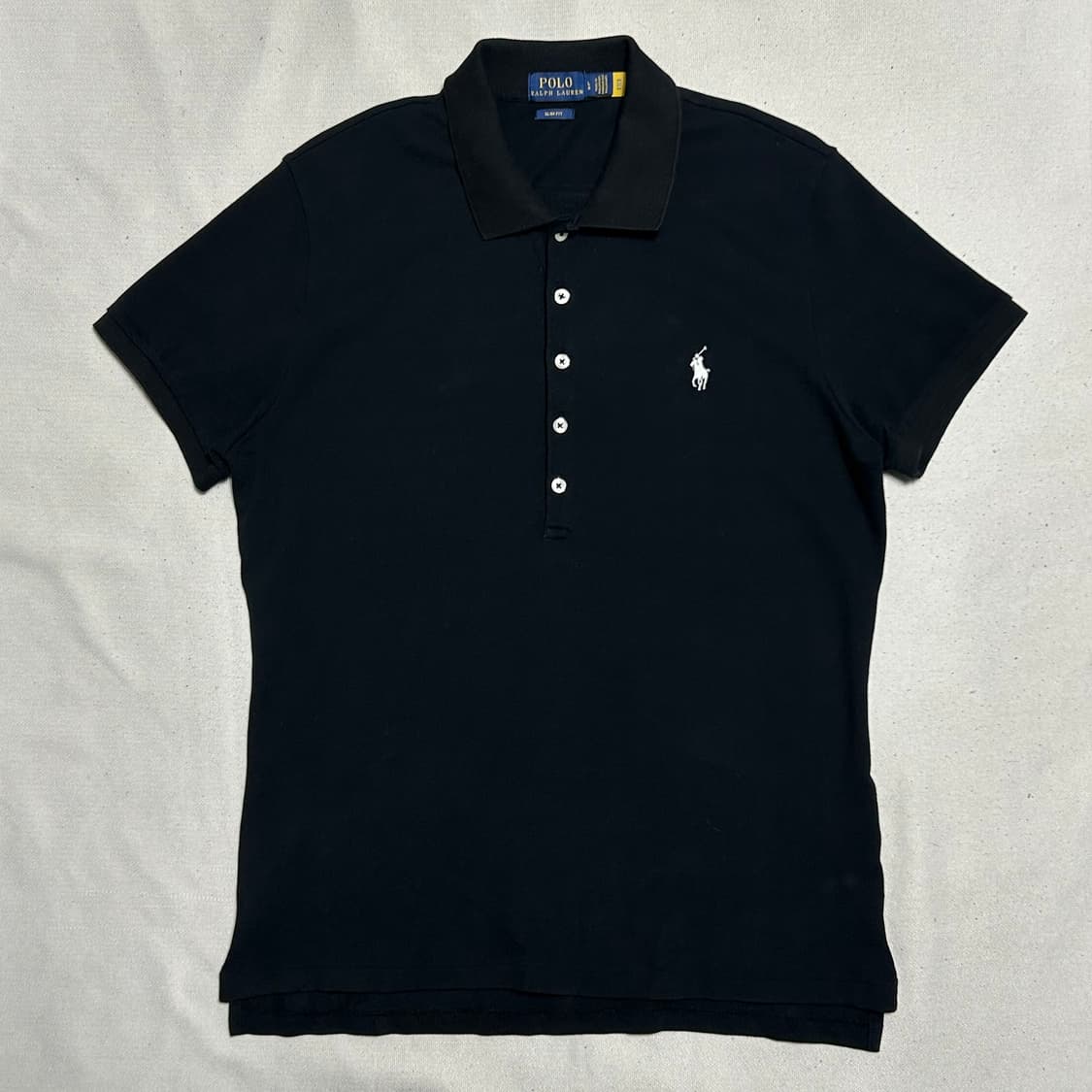 L 폴로랄프로렌 여성용 블랙 카라 반팔 티셔츠 상품이미지2