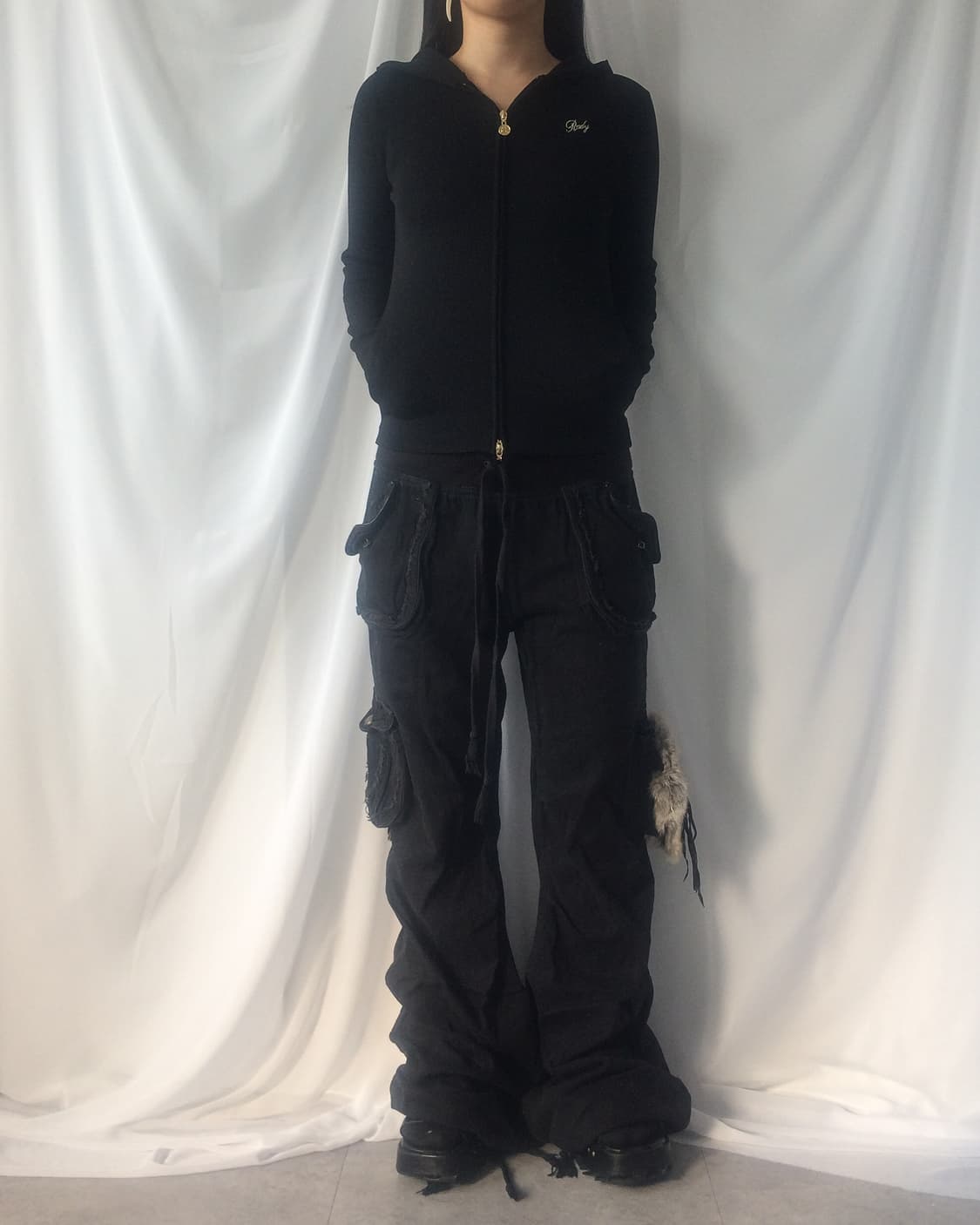 Ribbed slim fit hood zip up 상품이미지6