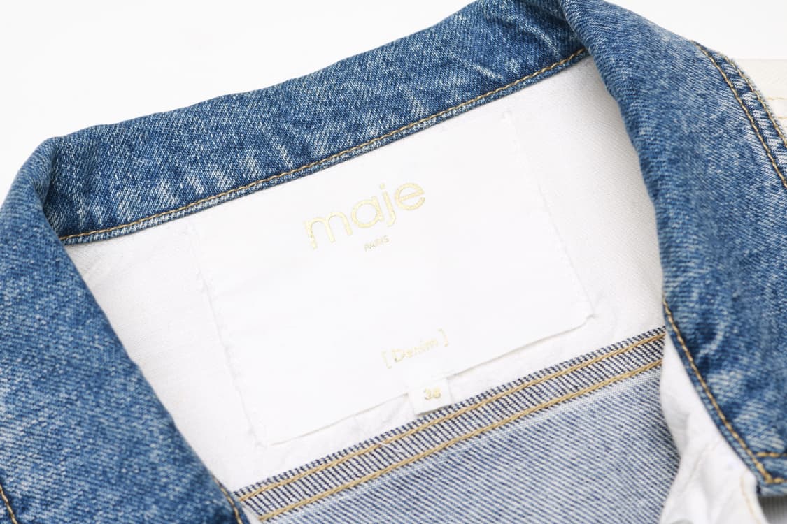 [여성 M] 마쥬 투톤 크롭 데님자켓 상품이미지4