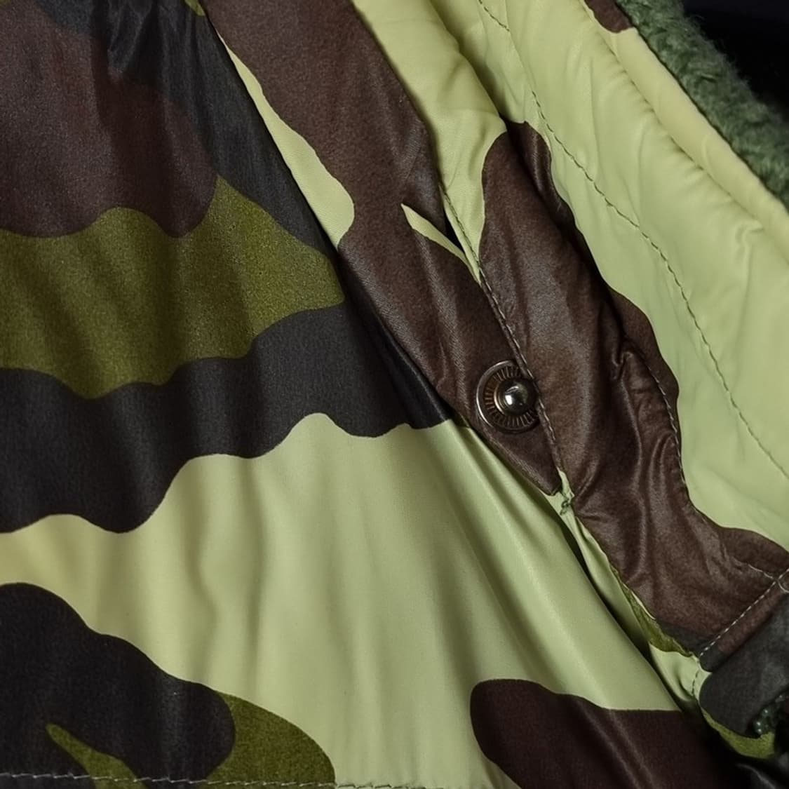 [일본빈티지] 카모 패턴 니트 패딩 집업 카키 M18022 상품이미지9