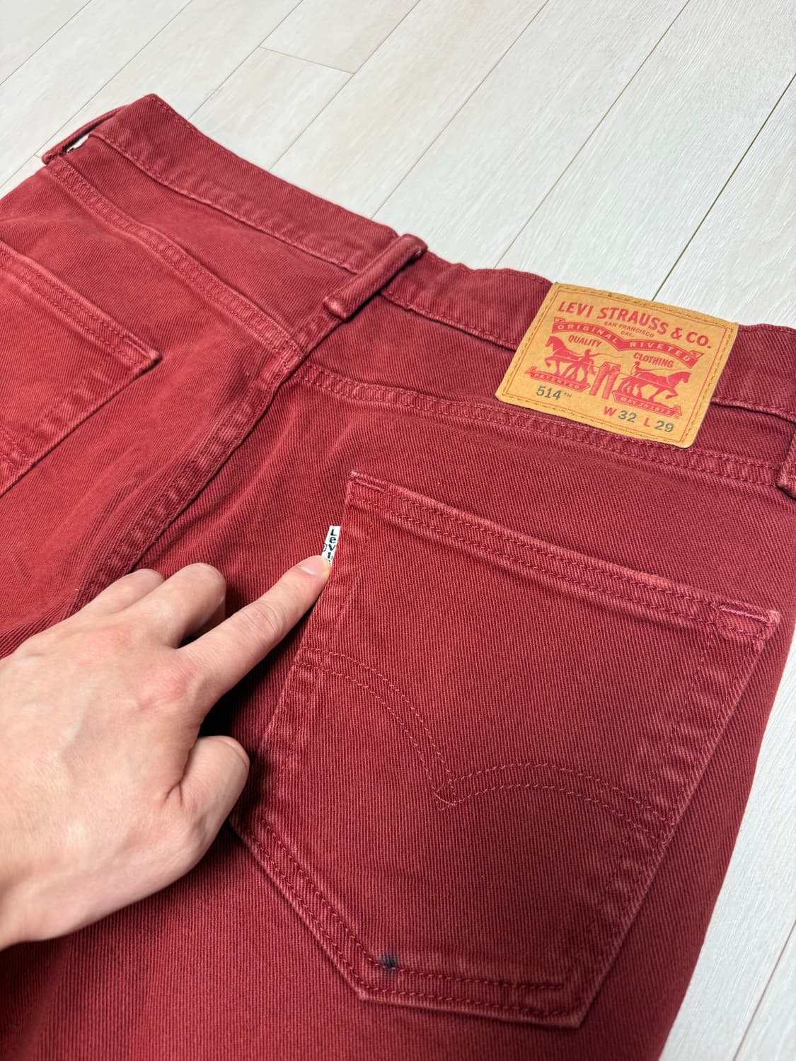 리바이스 514 레드데님팬츠 32-33 size 상품이미지5