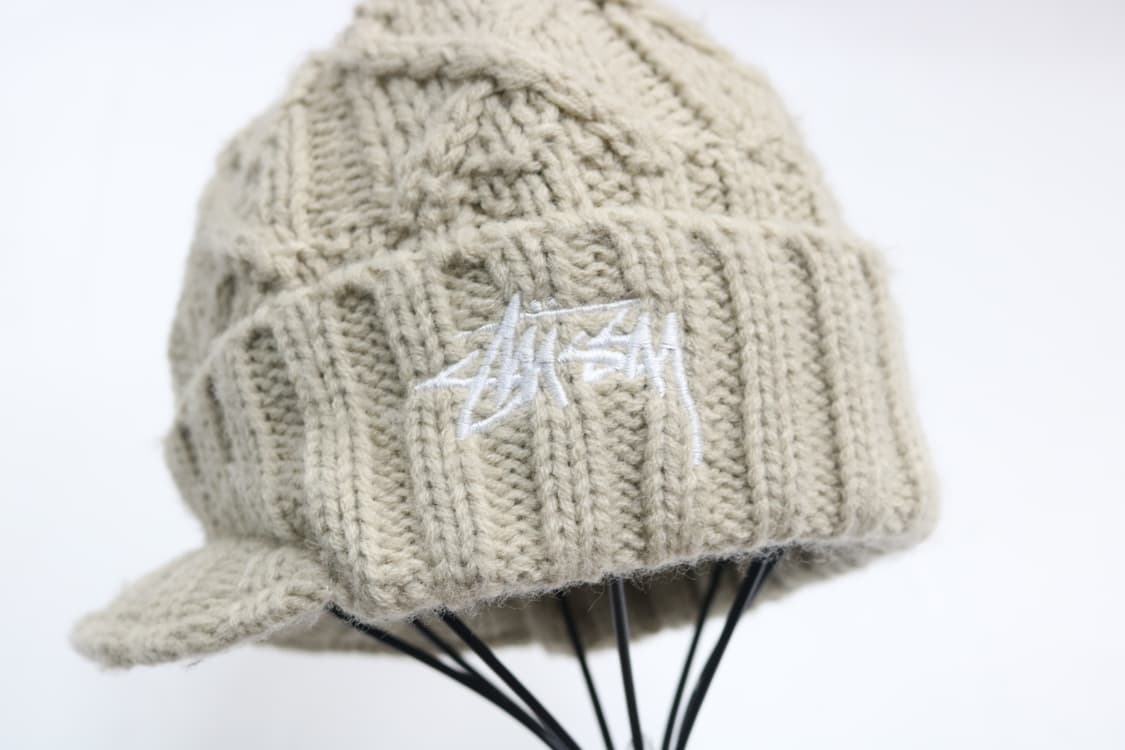 올드 스투시 00s 빈티지 로고 자수 케이블 니트 챙 비니 (Free) 상품이미지3