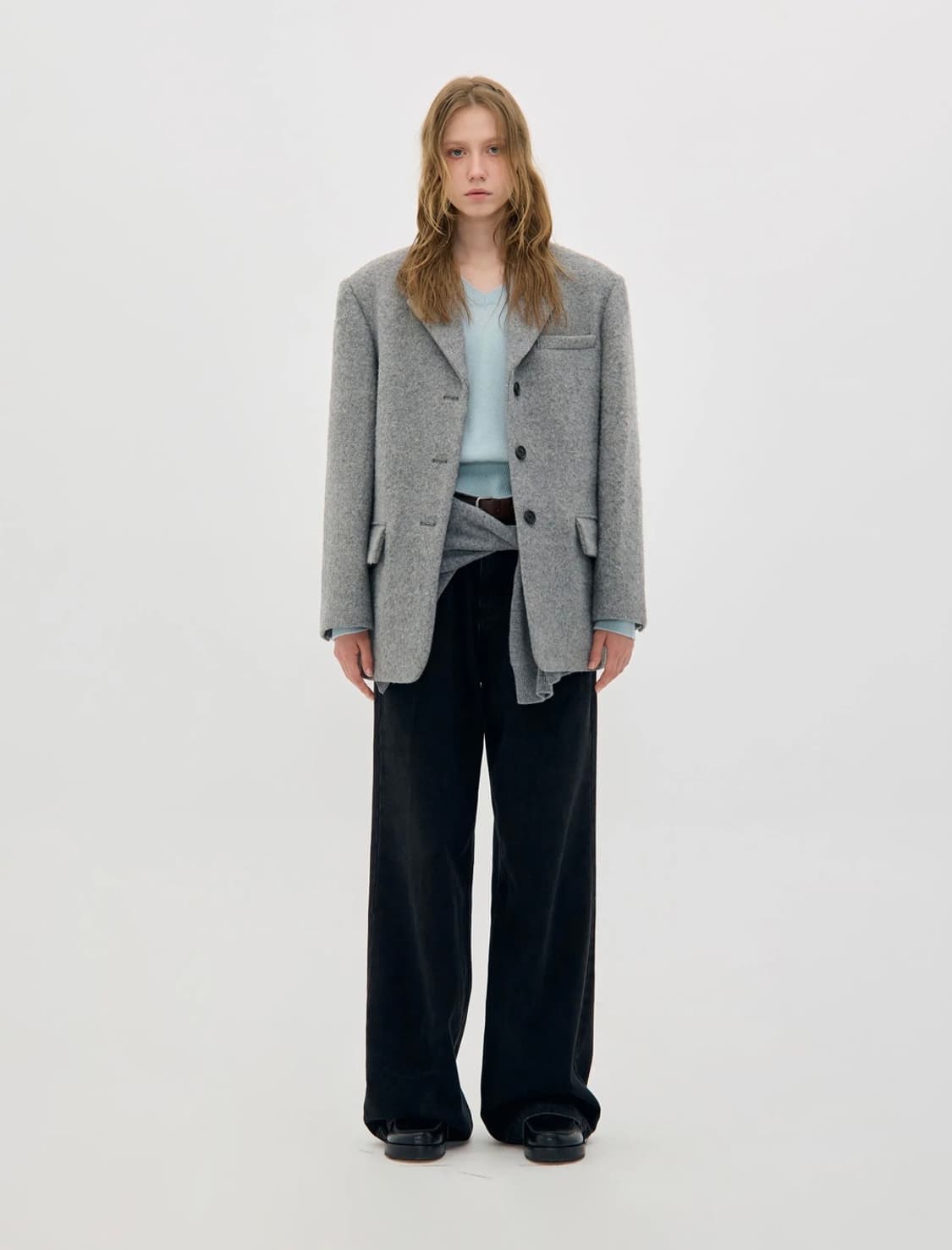 로우클래식 Fine alpaca wool blazer coat grey 상품이미지6