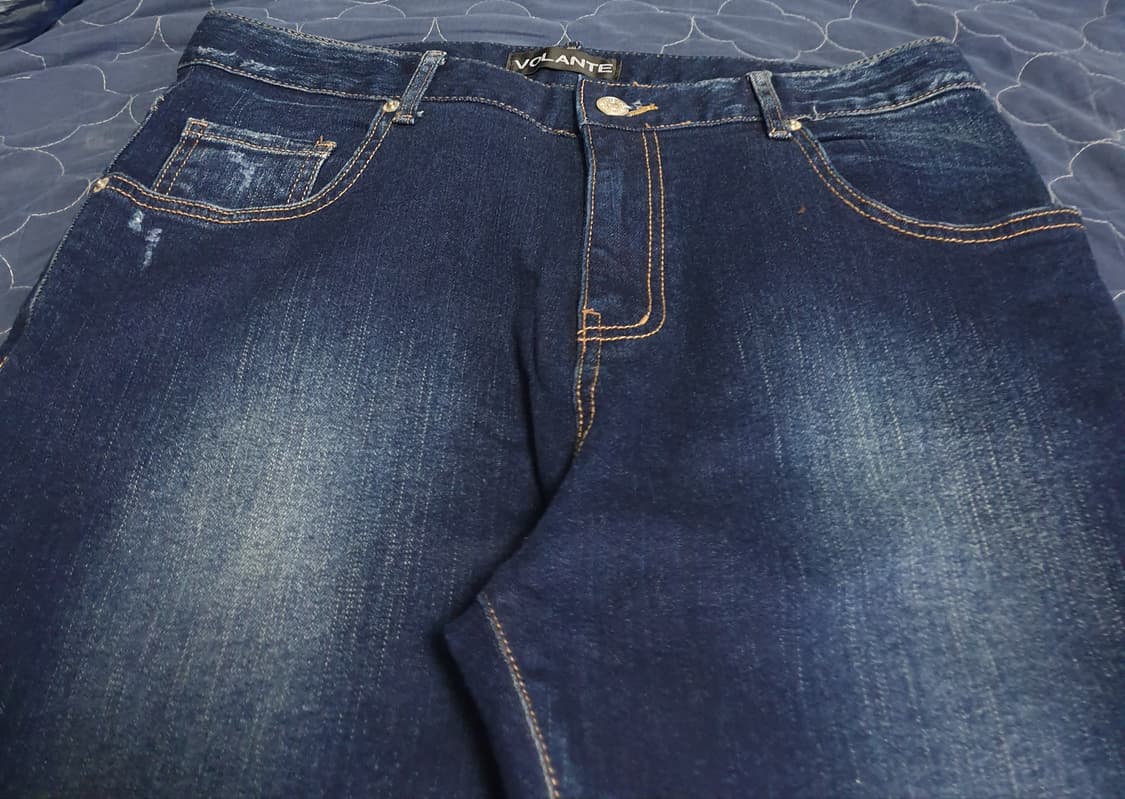 볼란테 프리미엄 백포켓 실버탭 데미지 워싱 데님팬츠 블루 (2사이즈) 상품이미지2