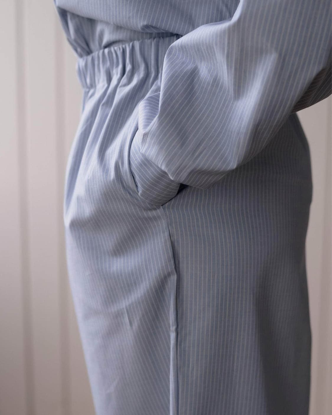 (S,M) 베이스레인지 Claude 스트라이프 팬츠 블루 상품이미지4