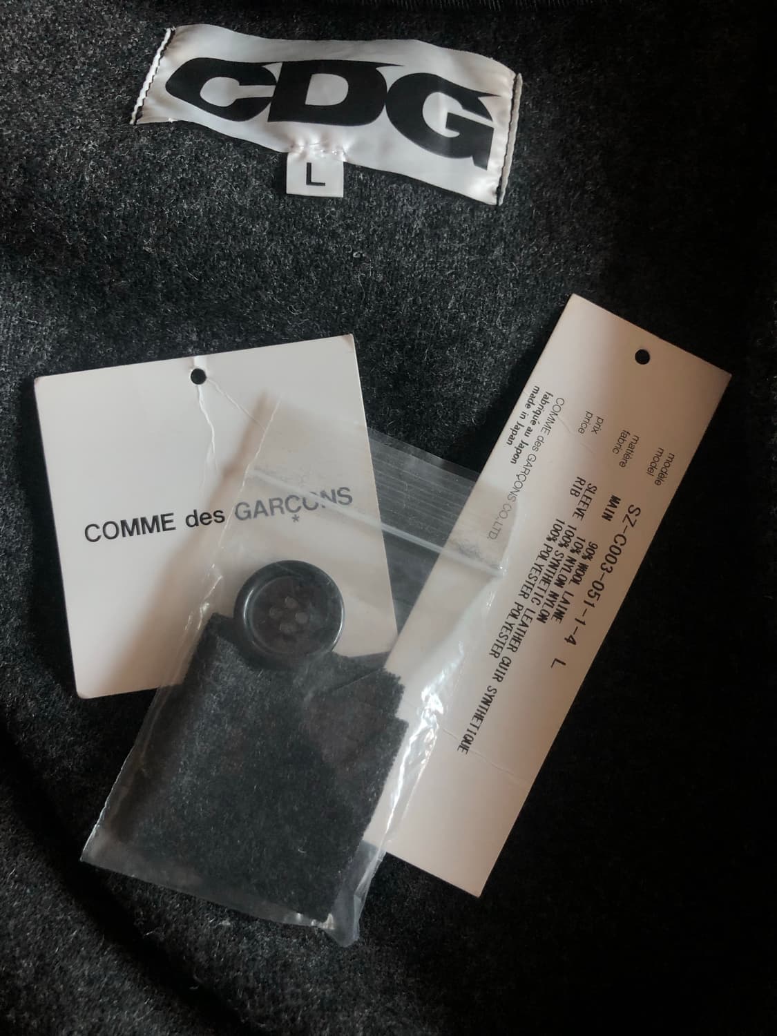 꼼데가르송 울 스태프 코트 L(착샷포함) 상품이미지4