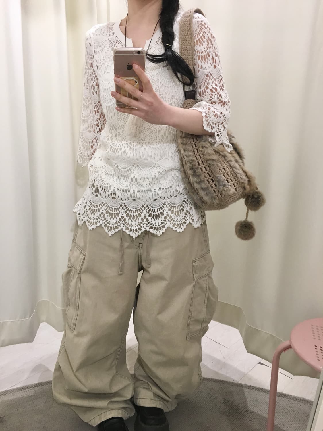 lace sleeveless + crochet top 상품이미지4