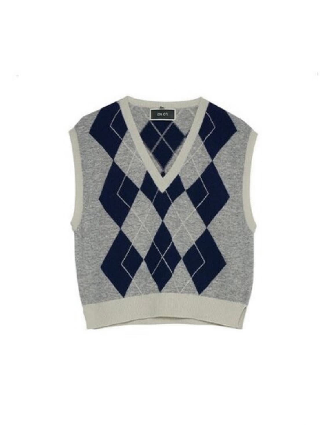 택O) [s] 엔오르 아가일 패턴 베스트 그레이 상품이미지1