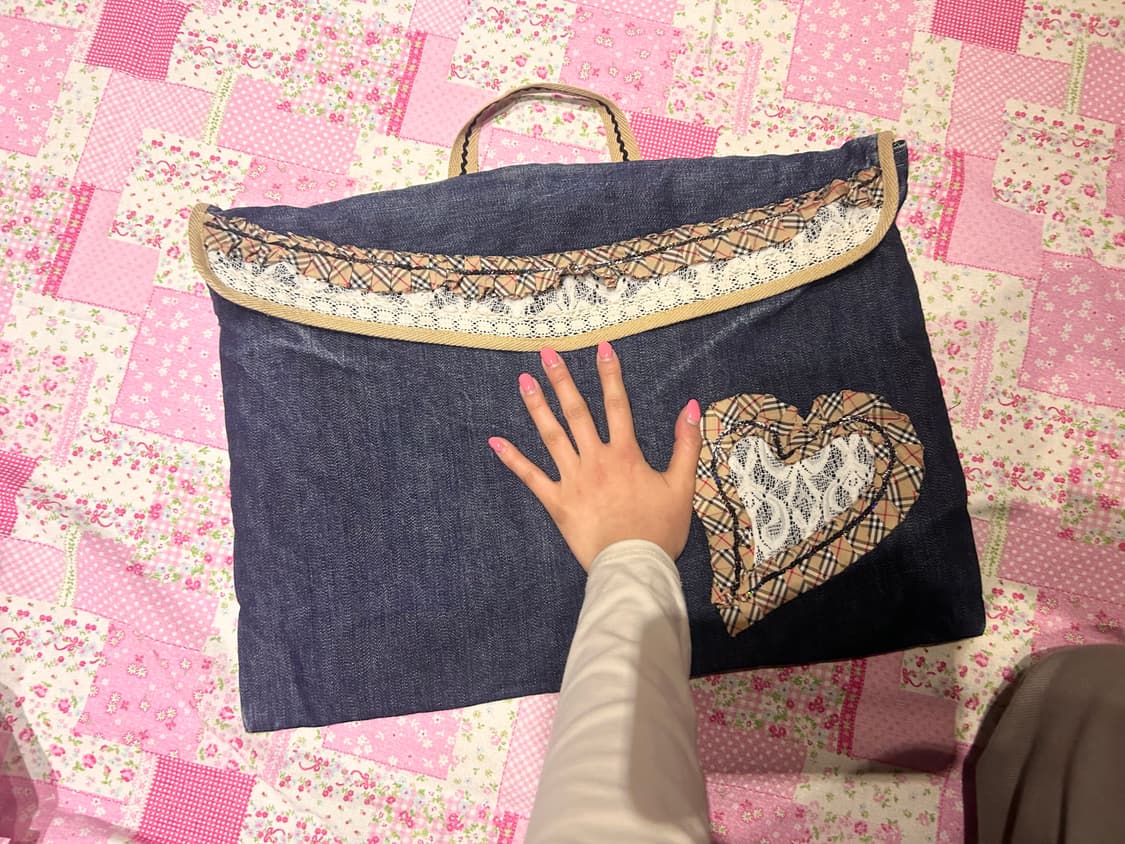 [모리걸] 희귀 보부상가방 일본빈티지 데님 버버리프릴백 상품이미지3