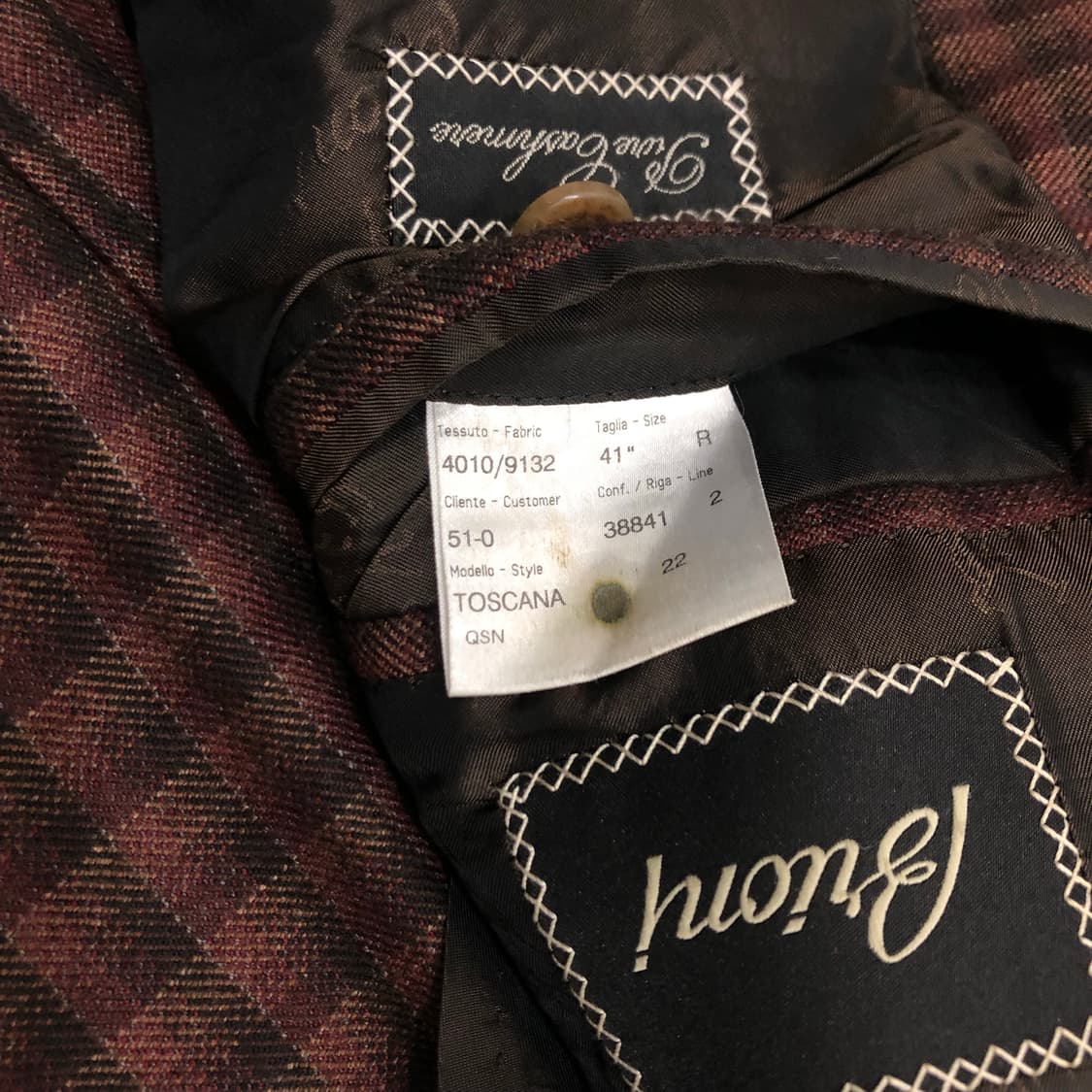 브리오니 캐시미어100 이태리 체크 자켓 41 상품이미지5