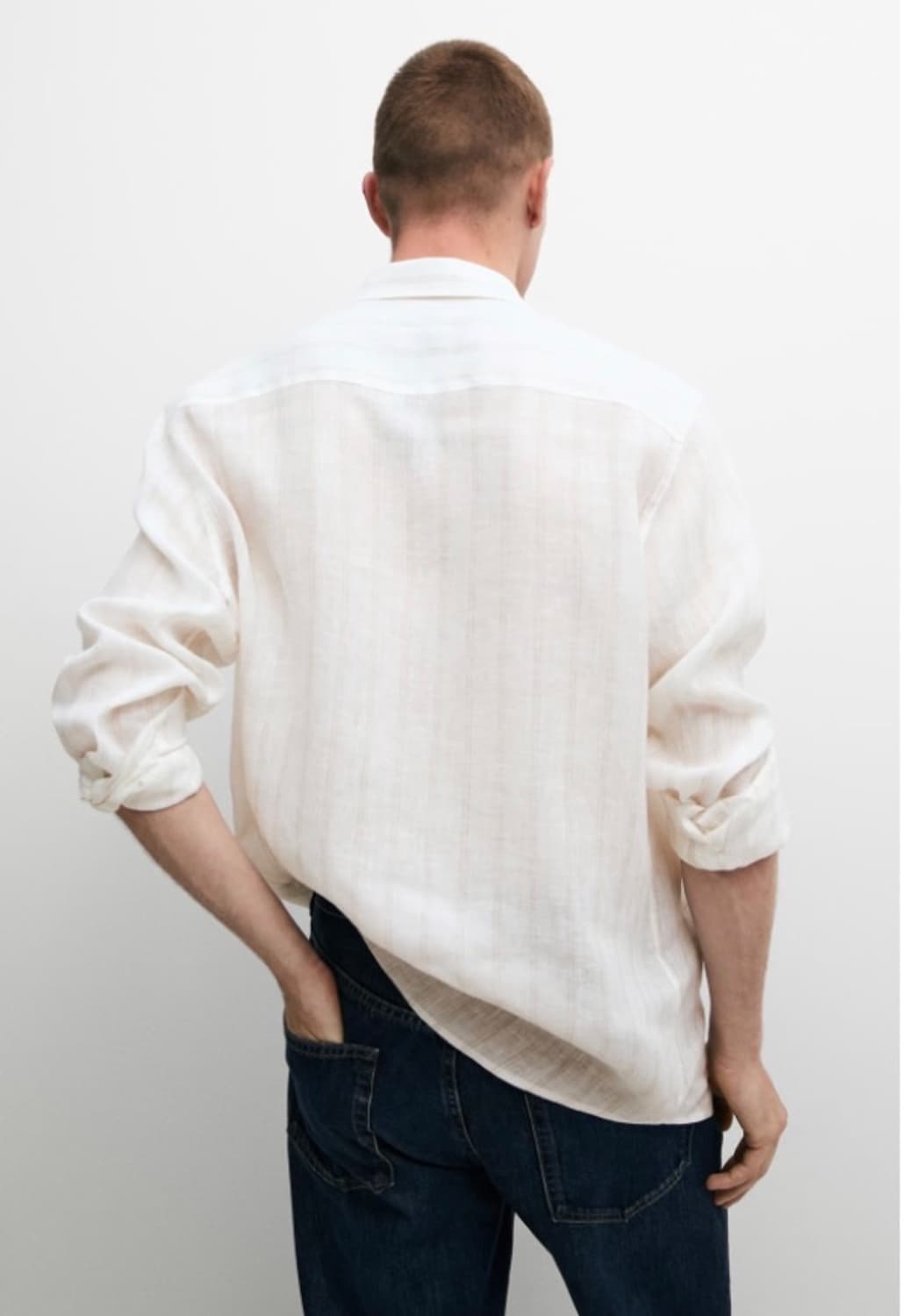Massimo Dutti 마시모두띠 린넨 스트라이프 셔츠 XL 상품이미지2