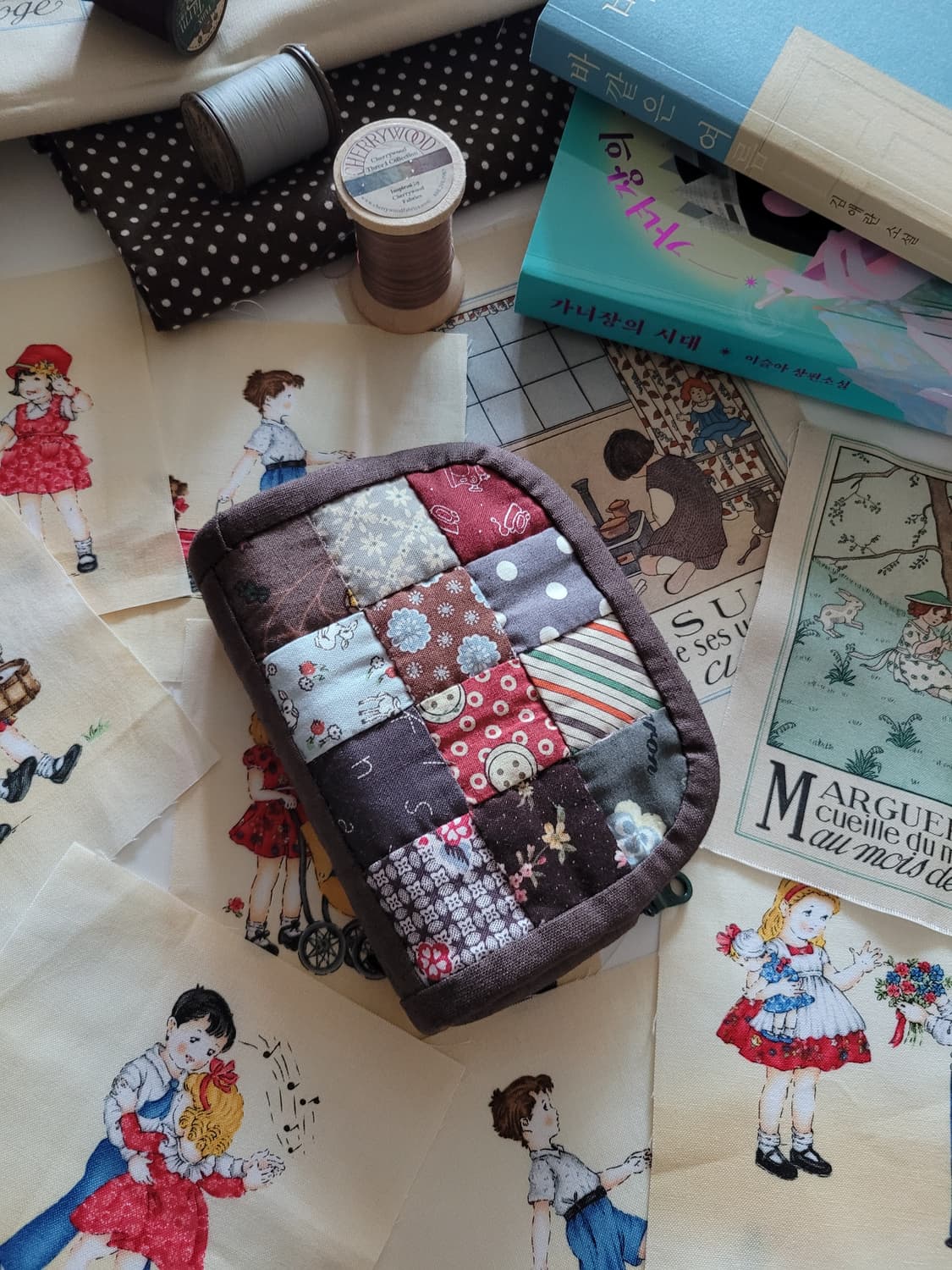 올드브라운퀼트지갑/핸드메이드/퀼트소품/퀼트파우치/파우치 상품이미지4