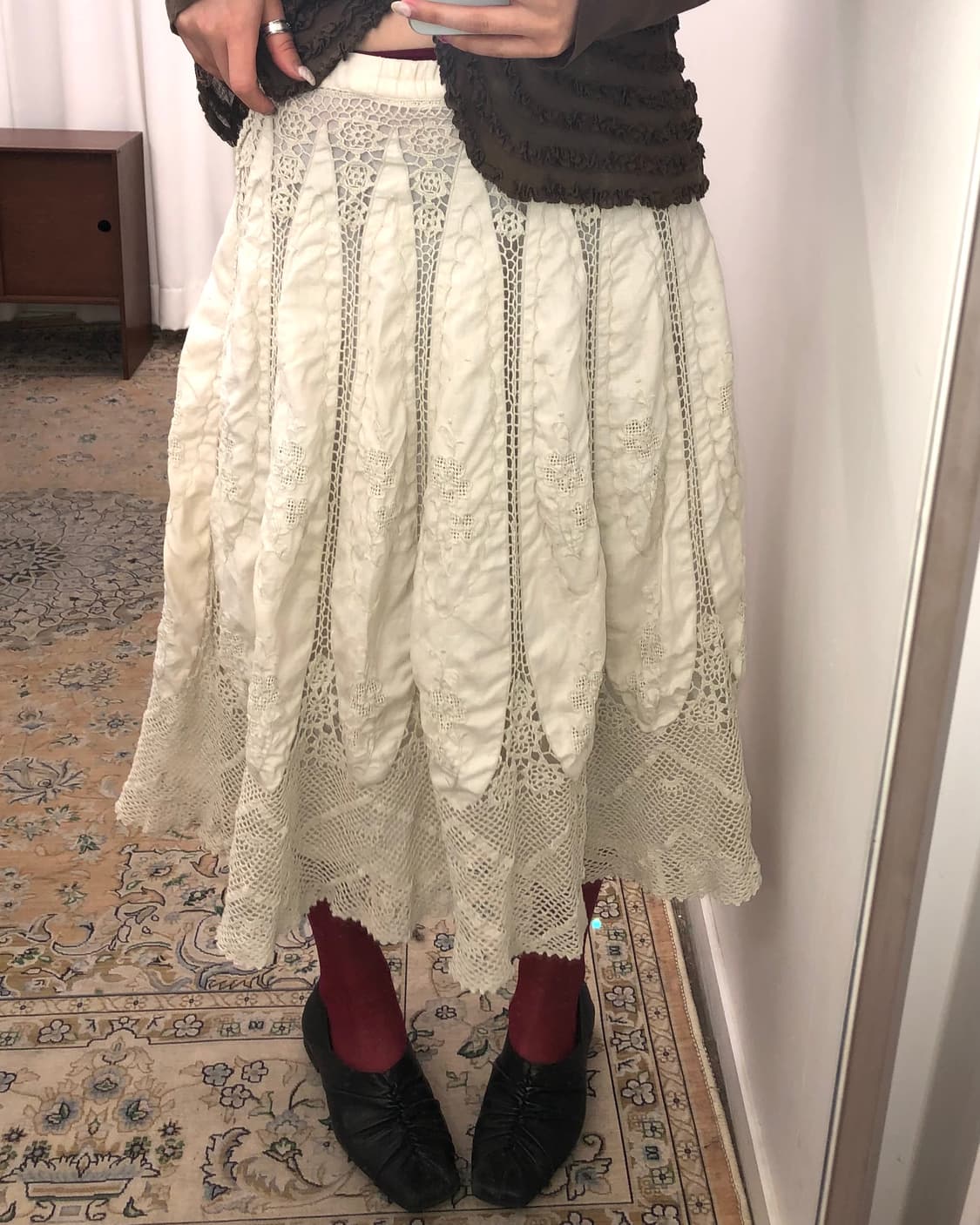 아이보리 플라워 스커트 상품이미지1