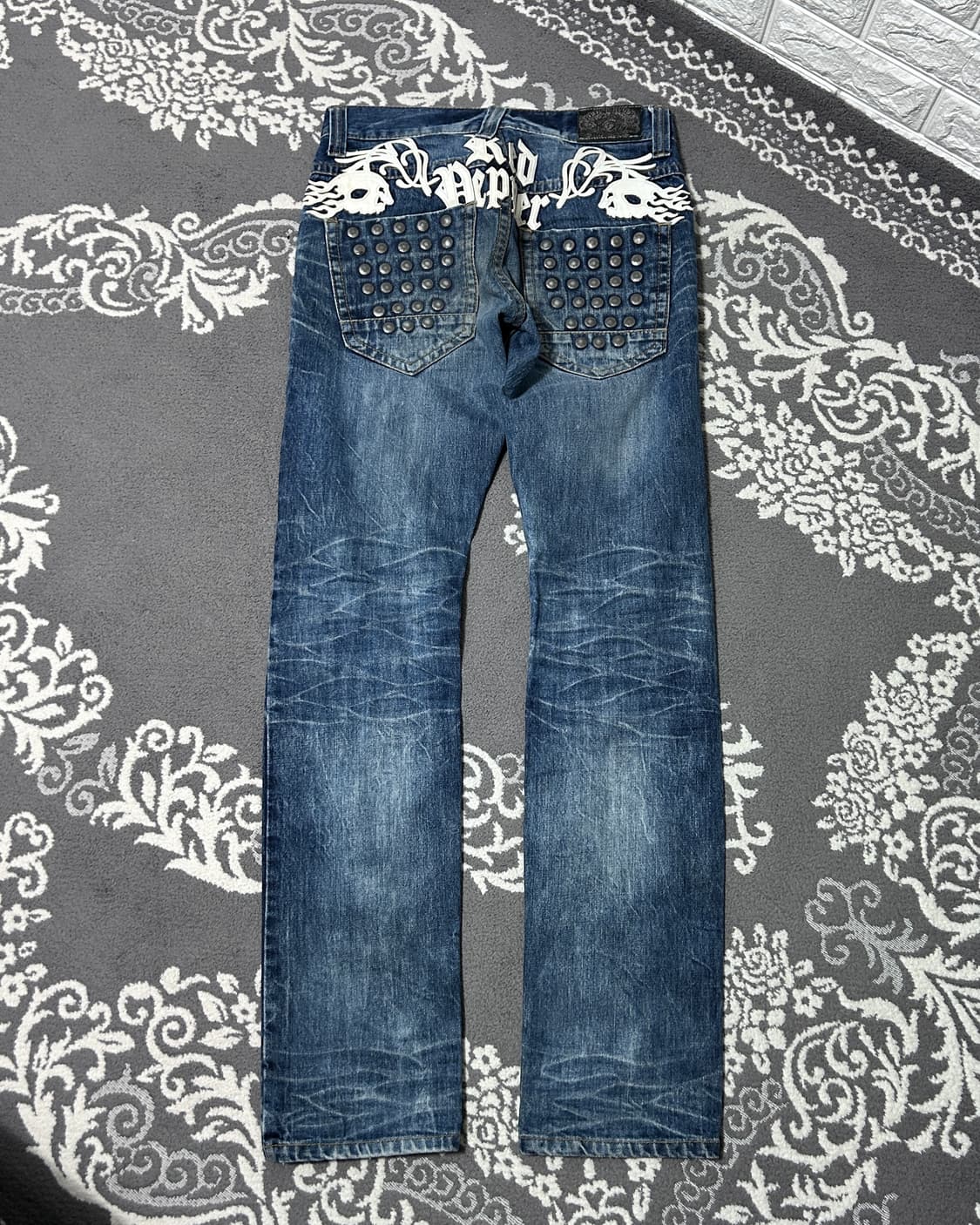 00’s Red Pepper 스터드 스펠 아웃 데님 팬츠 상품이미지3