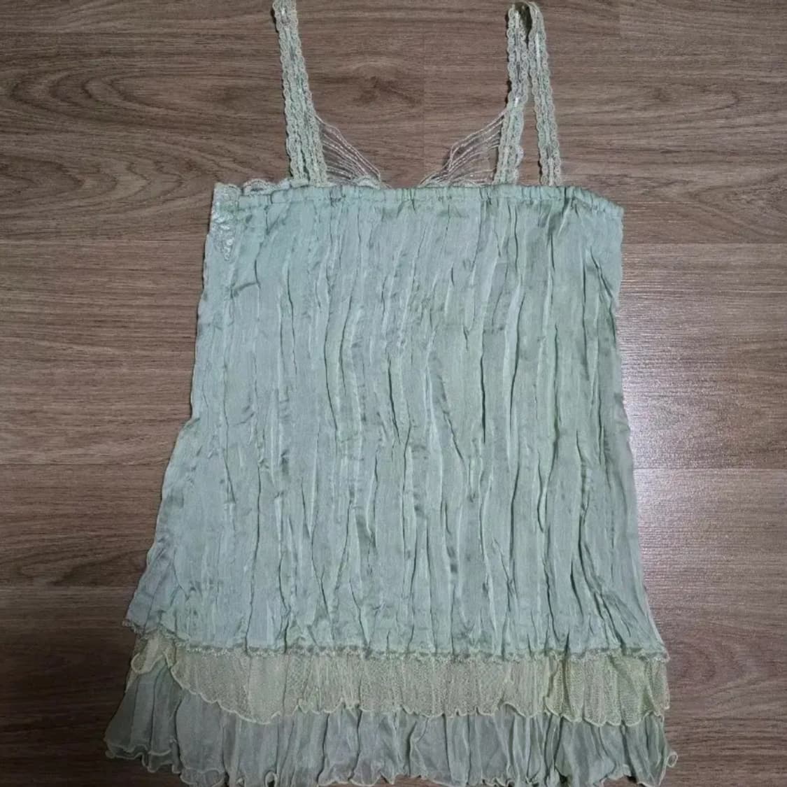 빈티지 나비 나시 민소매 민트 하구미 모리걸 상품이미지2