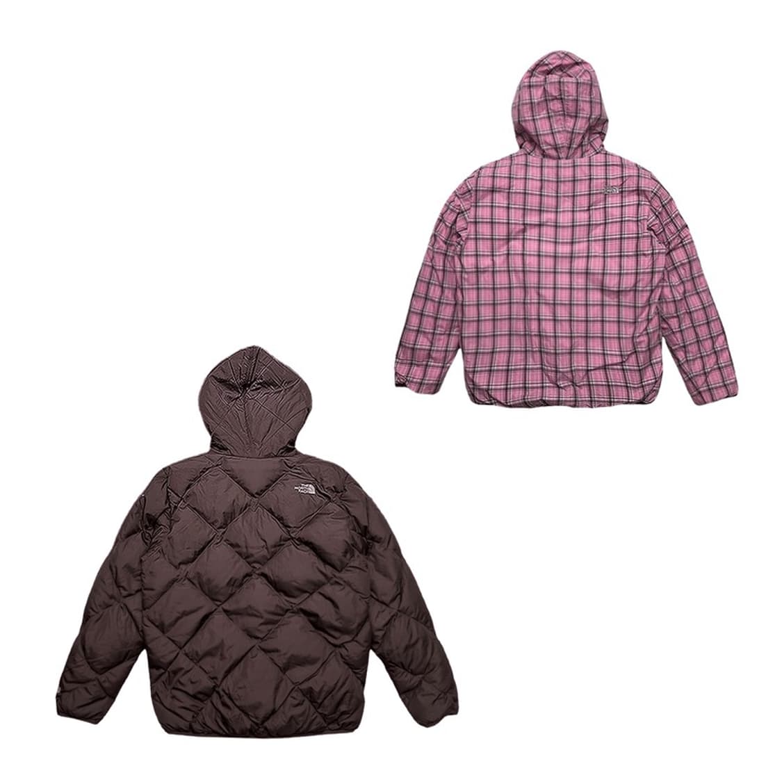 노스페이스 리버시블 브라운-핑크 패딩 550 상품이미지9