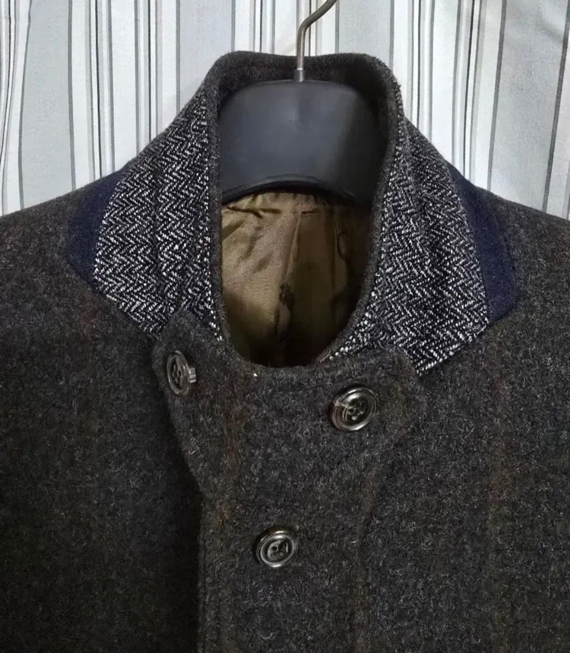 (100) 커스텀멜로우 헤링본 울 체크 자켓 브라운 상품이미지4