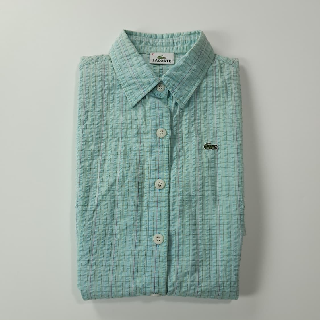 CK366 L 라코스테 90s 일본판 시어서커 민소매 칼라 원피스 상품이미지8