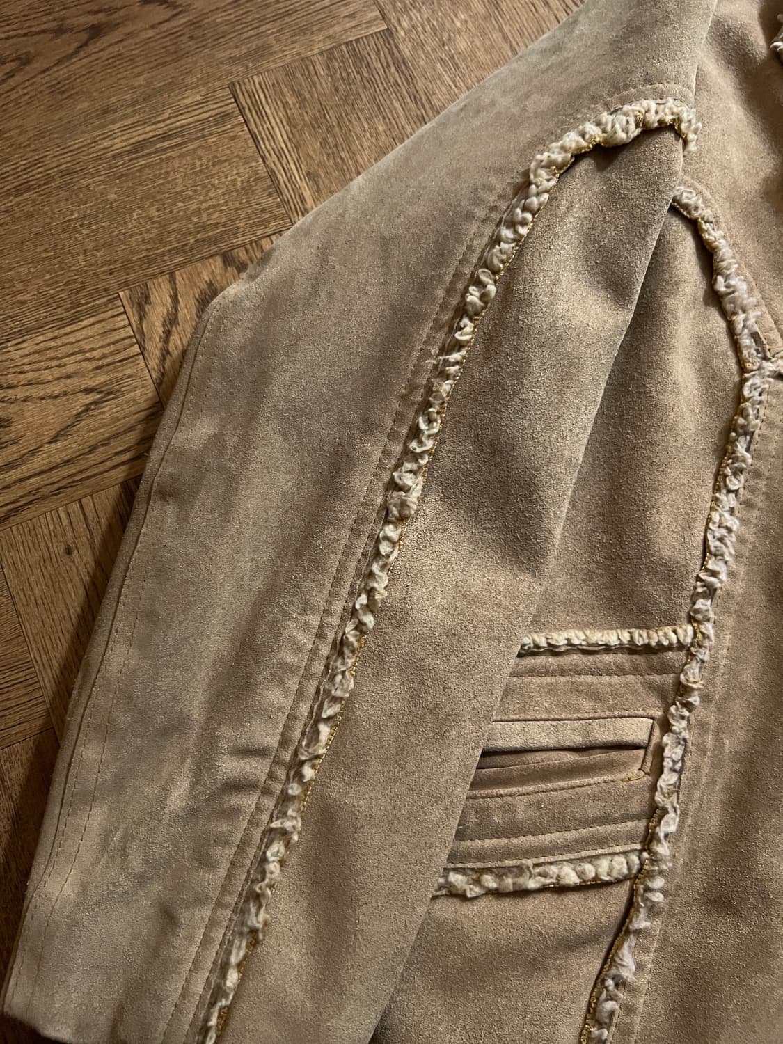 [L]90's USA 빈티지 랜치웨어 쉐르파 스웨이드 코트 상품이미지4