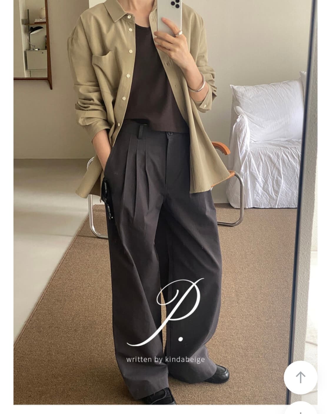 킨다베이지 바소 코튼 핀턱 팬츠 2장 묶음판매 상품이미지2