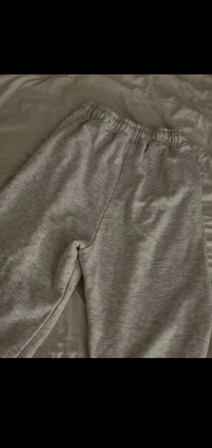 트레이닝 팬츠 화이트 멜란지 바지 와이드 긴바지 상품이미지3