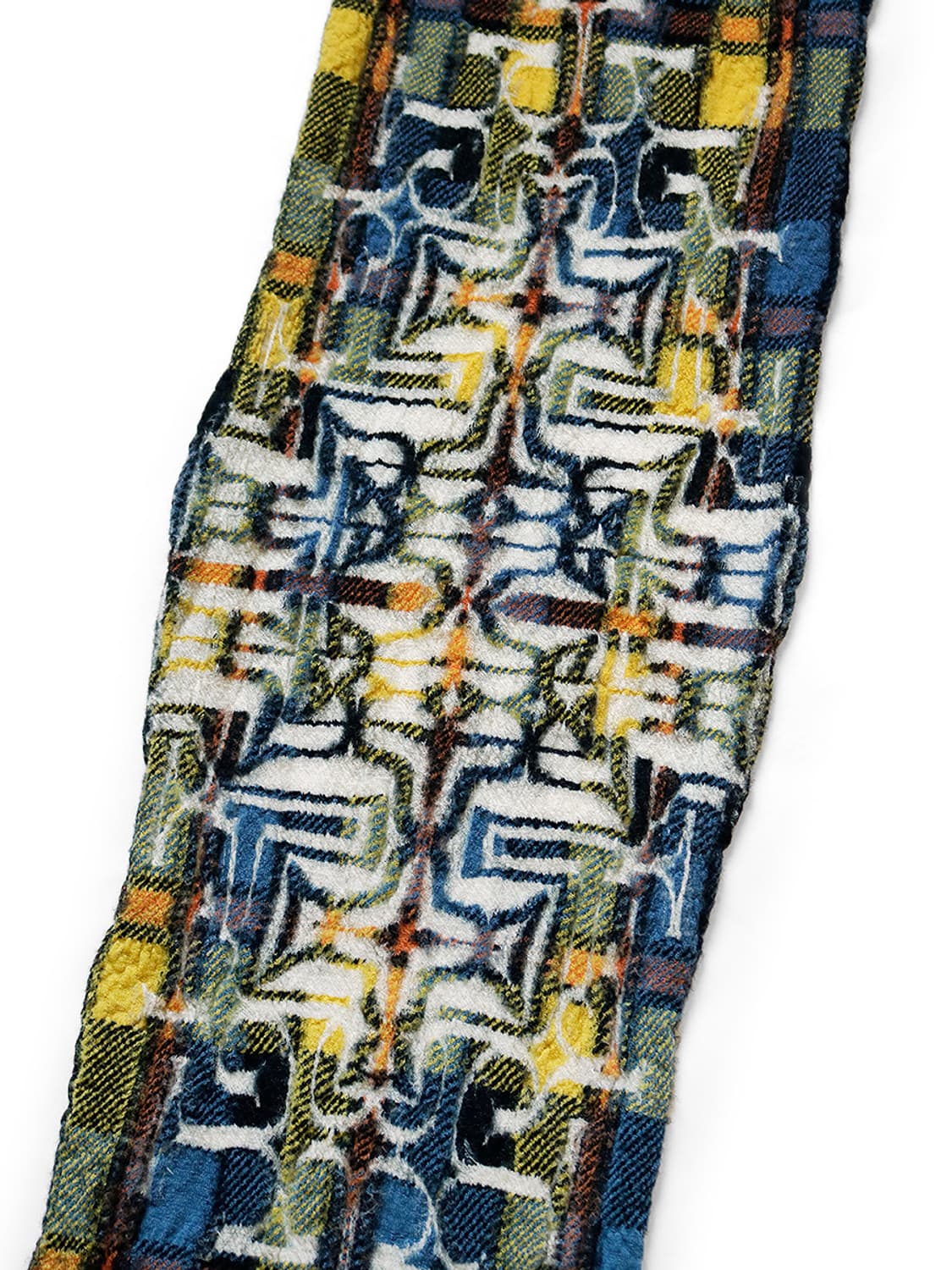 KAPITAL 울 타탄 아이누 HAPPY 머플러 블루 상품이미지4