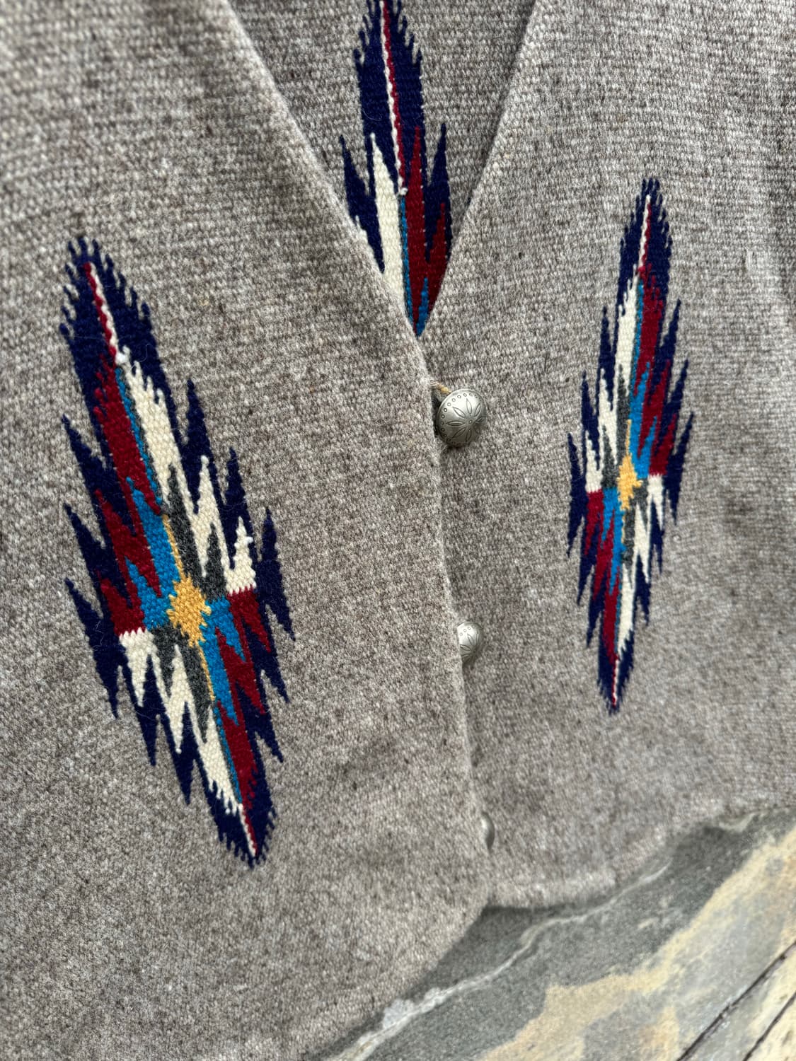 트루히요스 핸드 우븐 울 오르테가 네이티브 웨스턴 치마요 베스트 xl w 상품이미지5