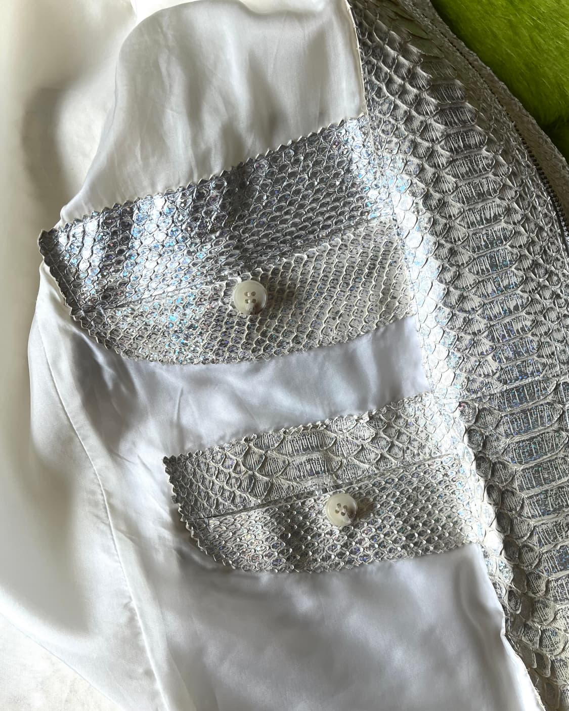 Reticulated Python Skin Leather Jacket 상품이미지7