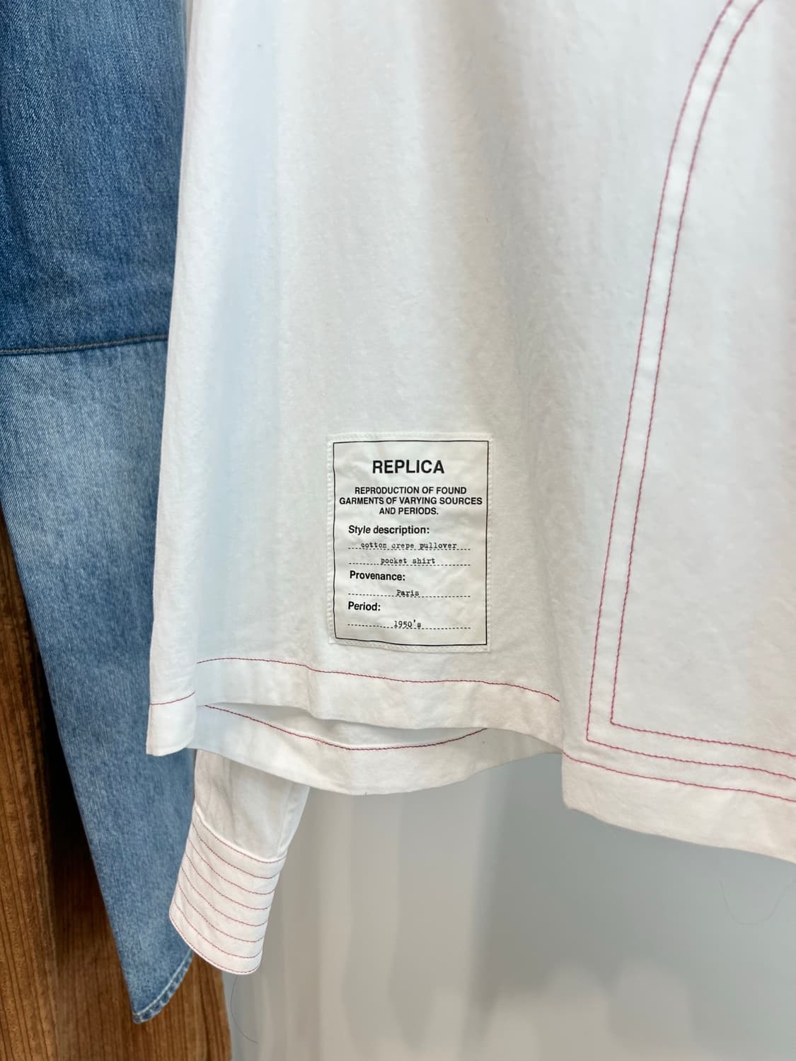 마르지엘라 REPLICA 1950's 파리 크레페 포켓 셔츠 상품이미지4