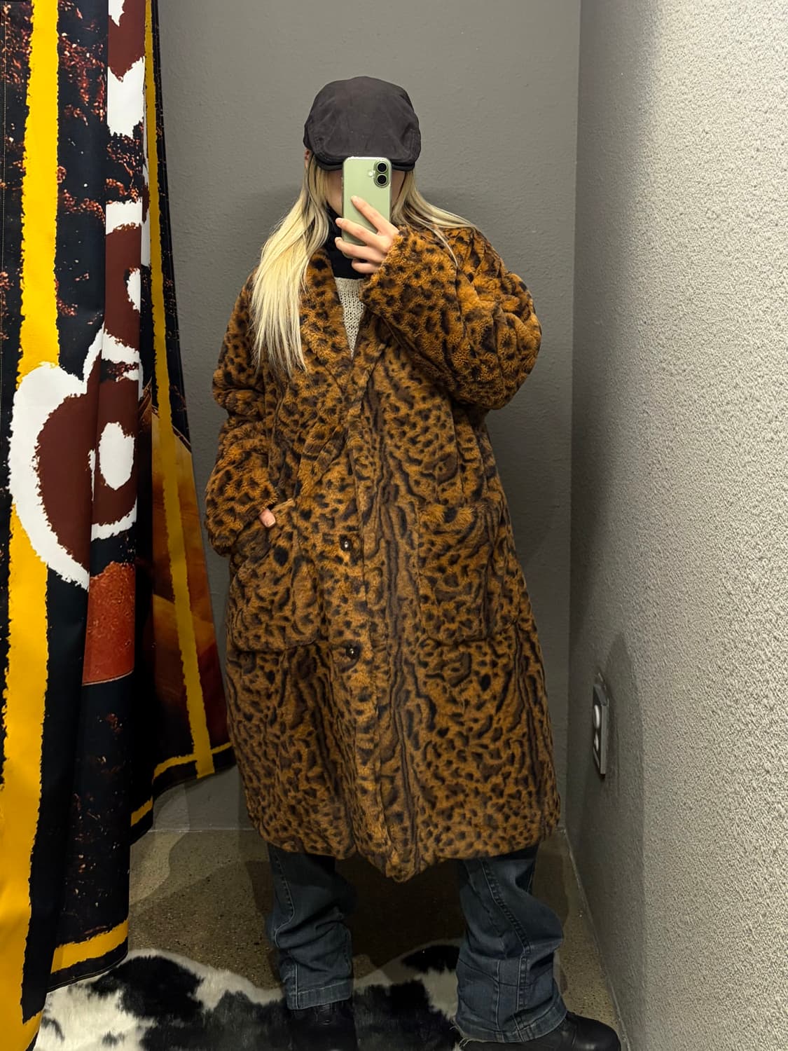 빈티지 레오파드 퍼 코트 상품이미지3