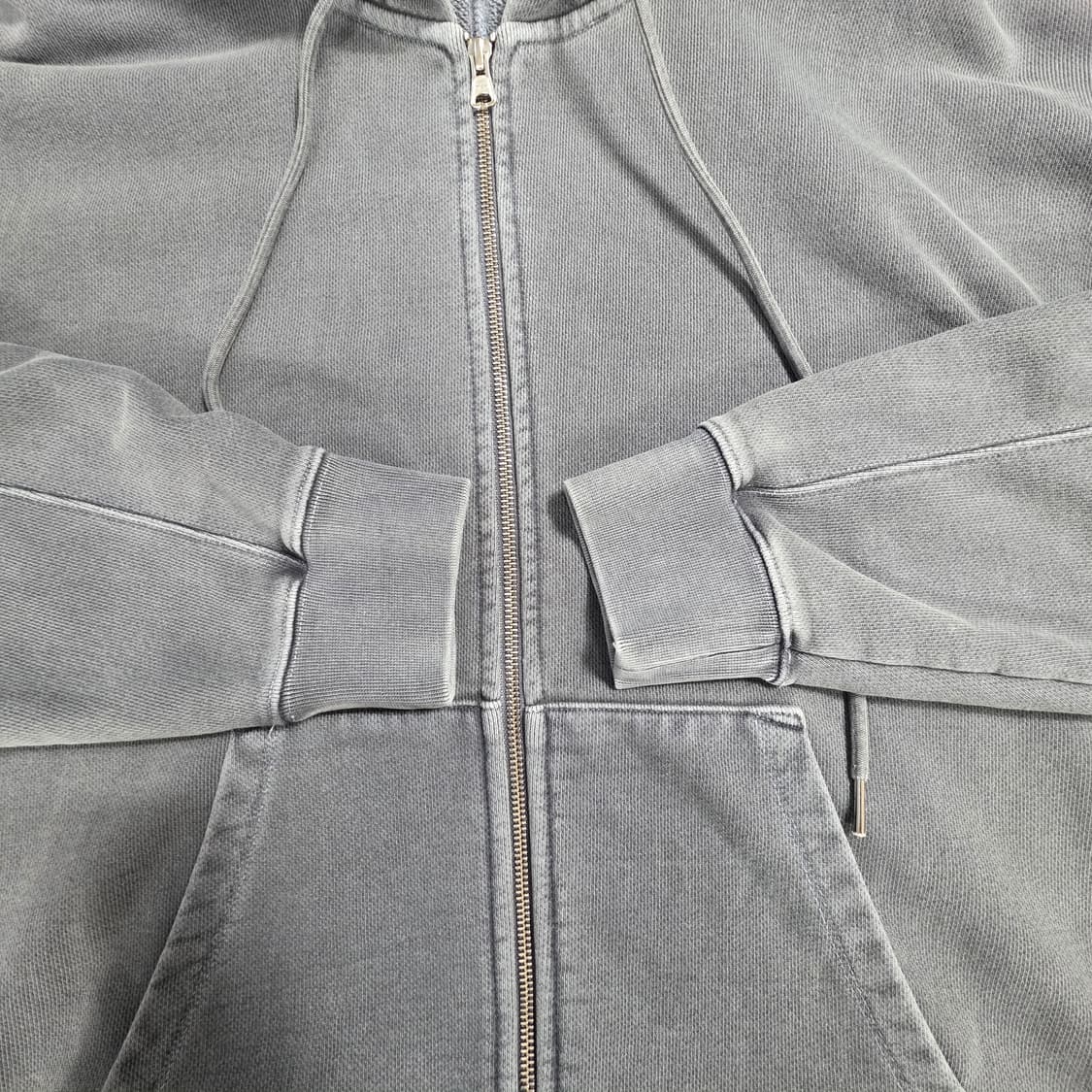 0702 소버먼트 [SOVERMENT] 오버핏 워싱 후드 집업 L 그레이 상품이미지3