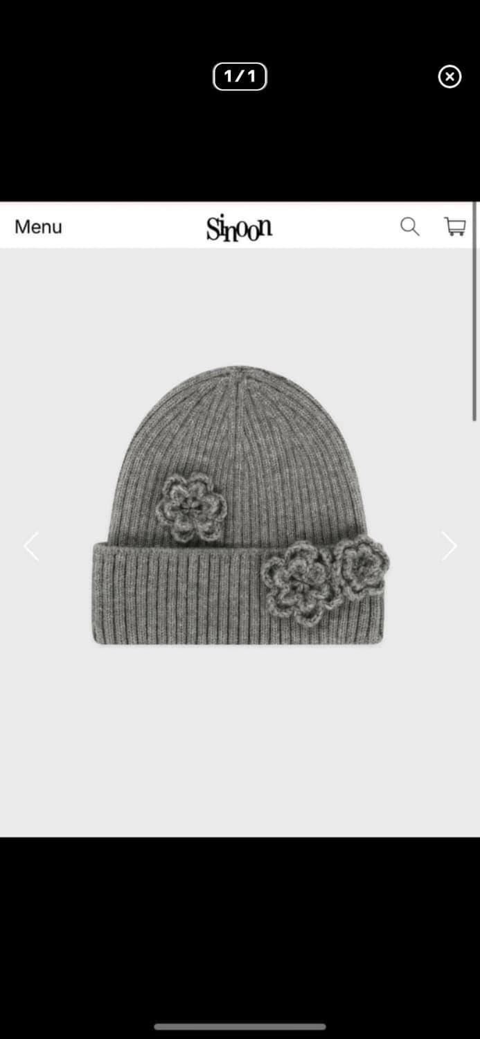 시눈 플라워 비니 멜란지그레이 상품이미지1