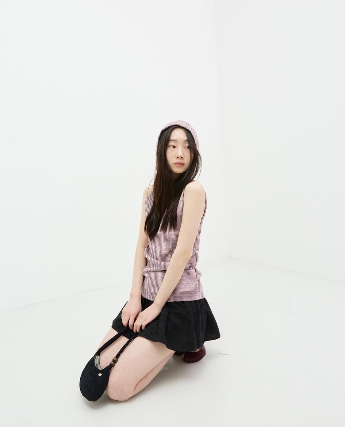 콜로신스 colocynth 후드 티셔츠 그레이 캔디 스트라이프 상품이미지4