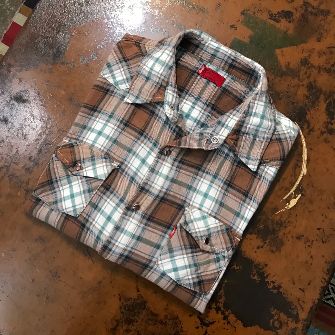 리바이스 투포켓 브라운 마드라스 체크 코튼 웨스턴 셔츠 여성 55 66 상품이미지1