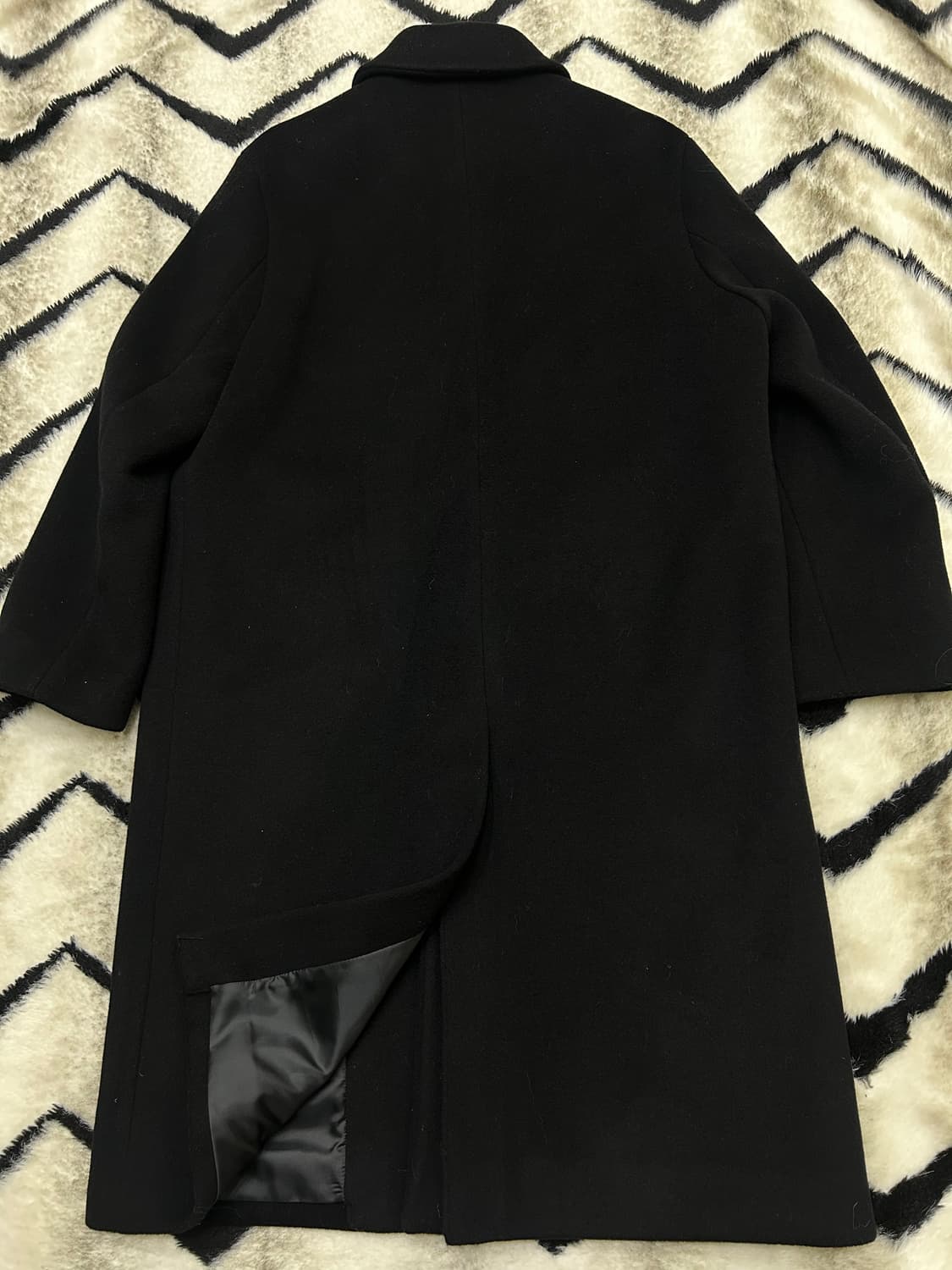 [L]무신사스탠다드 캐시미어 블랜드 오버핏 맥 롱코트/블랙 상품이미지4