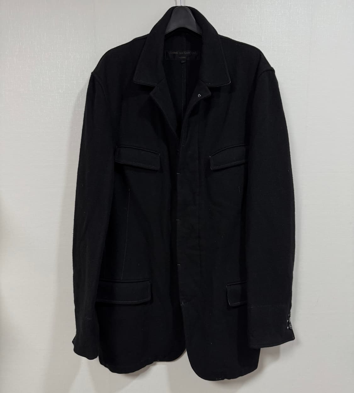 (예약중)꼼데가르송 옴므 울 스티치 코트 상품이미지2