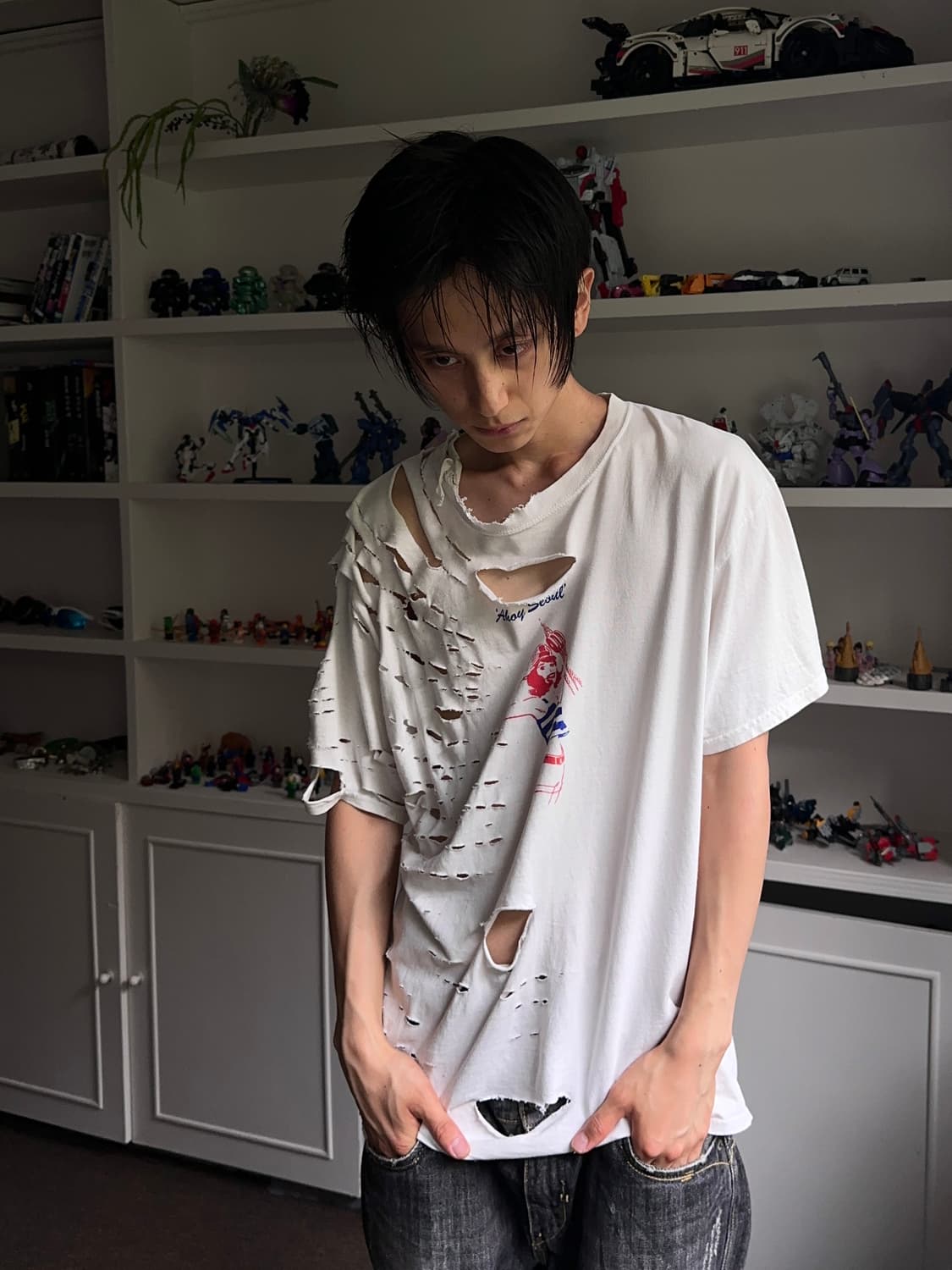 Noah 대미지 & 디스트레스 세일러 티셔츠 상품이미지3