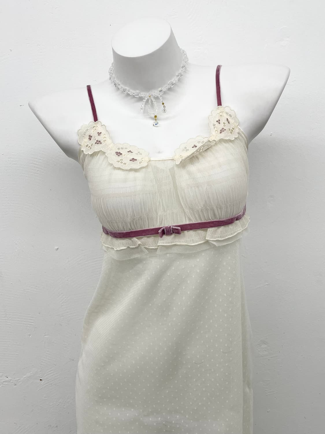 레이스 시어 자수 슬립 상품이미지2