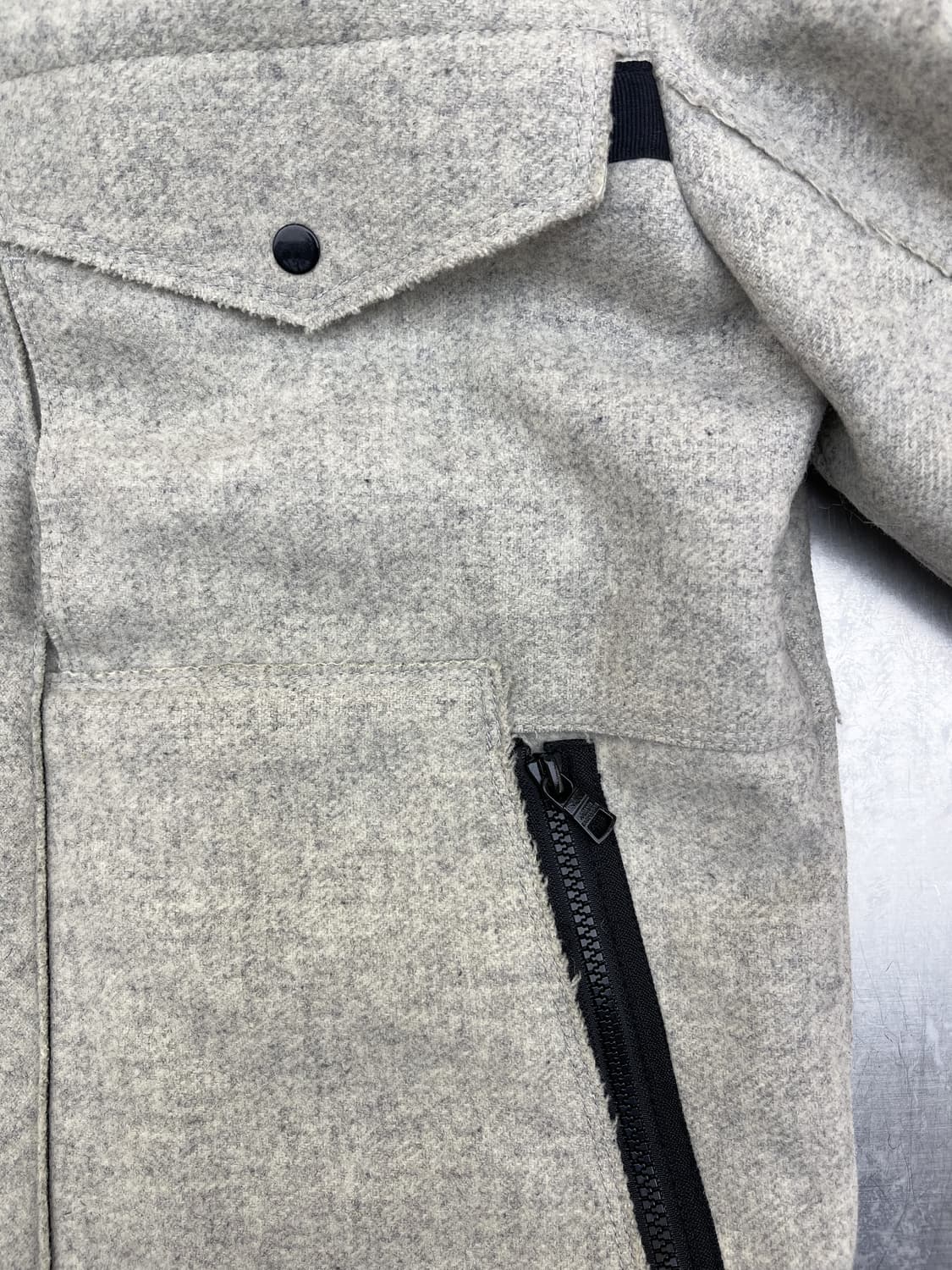 아르마니 익스체인지 투포켓 울 후드 자켓 상품이미지7