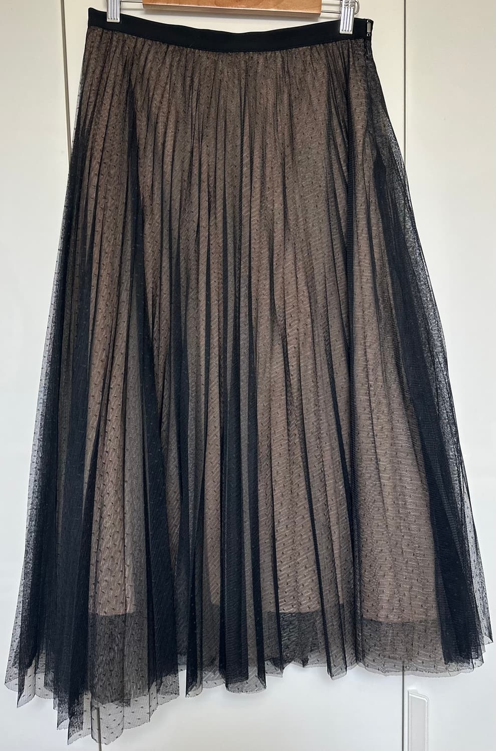 오르 블랙 튤 스커트 롱 플리츠 샤스커트 상품이미지2