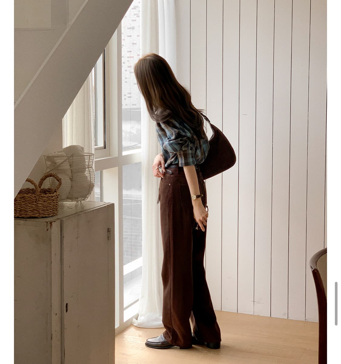 [새상품] 아뜨랑스 made 피치기모 체크셔츠 상품이미지8