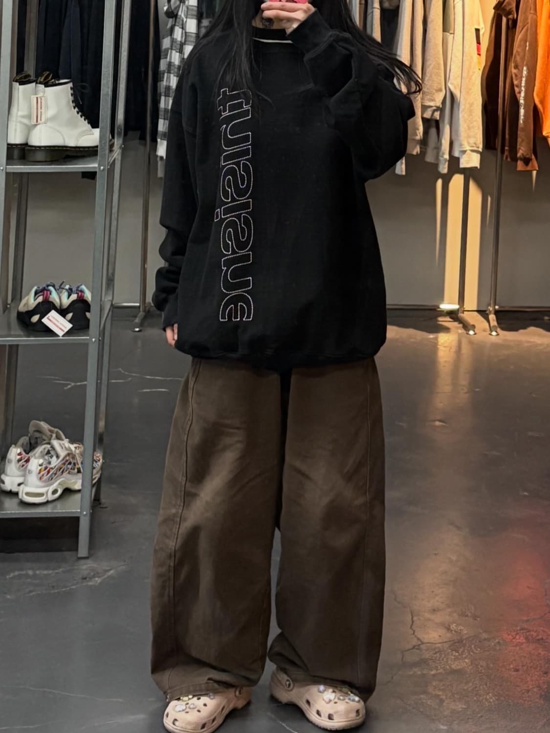 디스이즈네버댓 스펠로고 블랙 맨투맨 A3394 상품이미지1