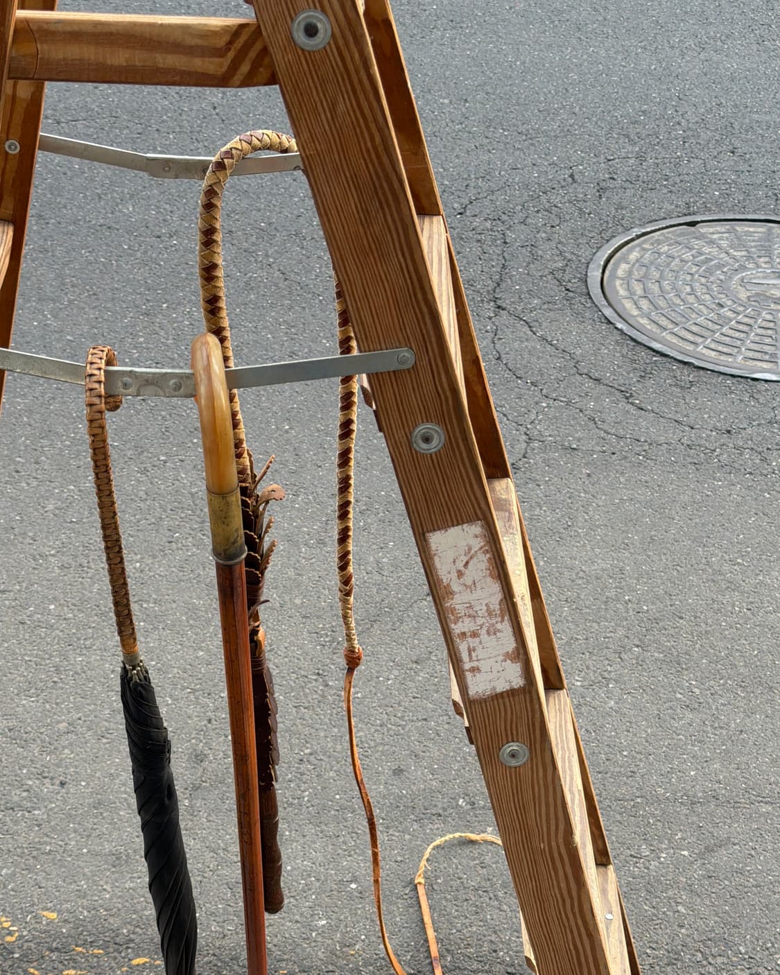 빈티지 소품 6ft 미국 나무 사다리 상품이미지5