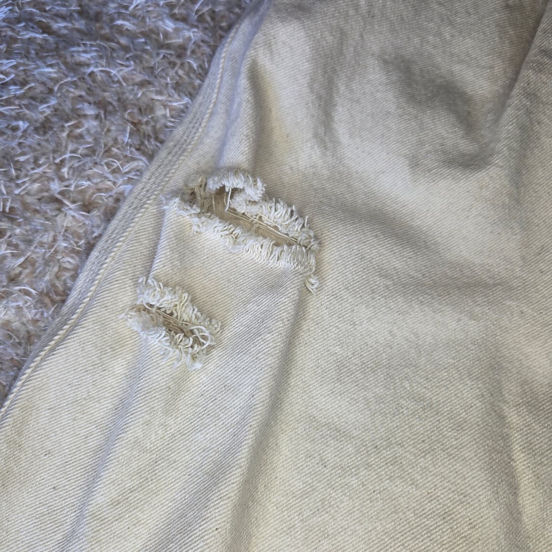 에이카화이트 데미지 핀턱 와이드 팬츠 상품이미지5